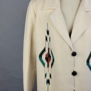 1960s Chimayo Jacket / Chimayo Jacket / Ortega's Chimayo Jacket / Hand Woven Blanket Jacket / Size Medium image 9