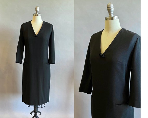 1960s Mr. Blackwell Dress / Designer Vintage / Bl… - image 1