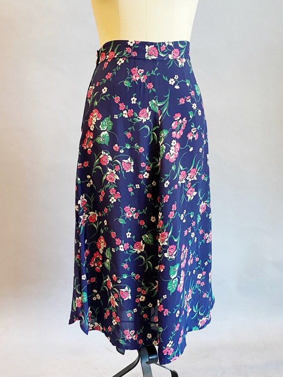 1940's Skirt / 1940s Cold Rayon / 1940s Floral Sk… - image 3