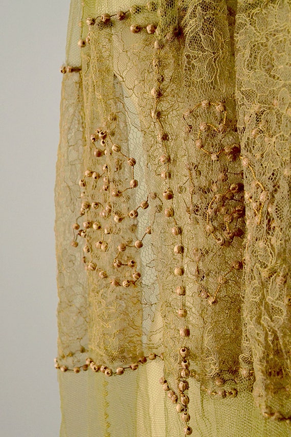 1900s Shawl / 1910 Silk Net and Lace Shawl with W… - image 2