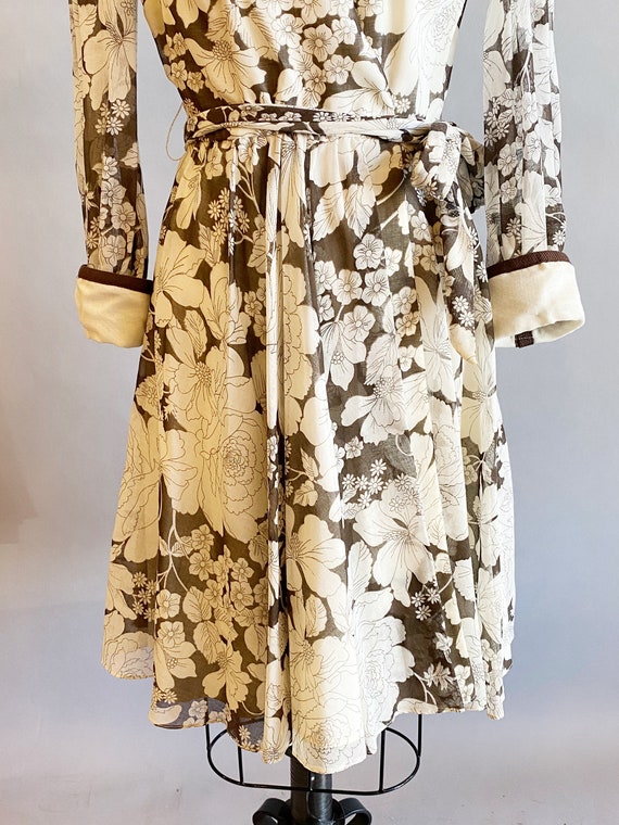 1970s Floral Wrap Dress / S. Eisenberg Dress / Fl… - image 7