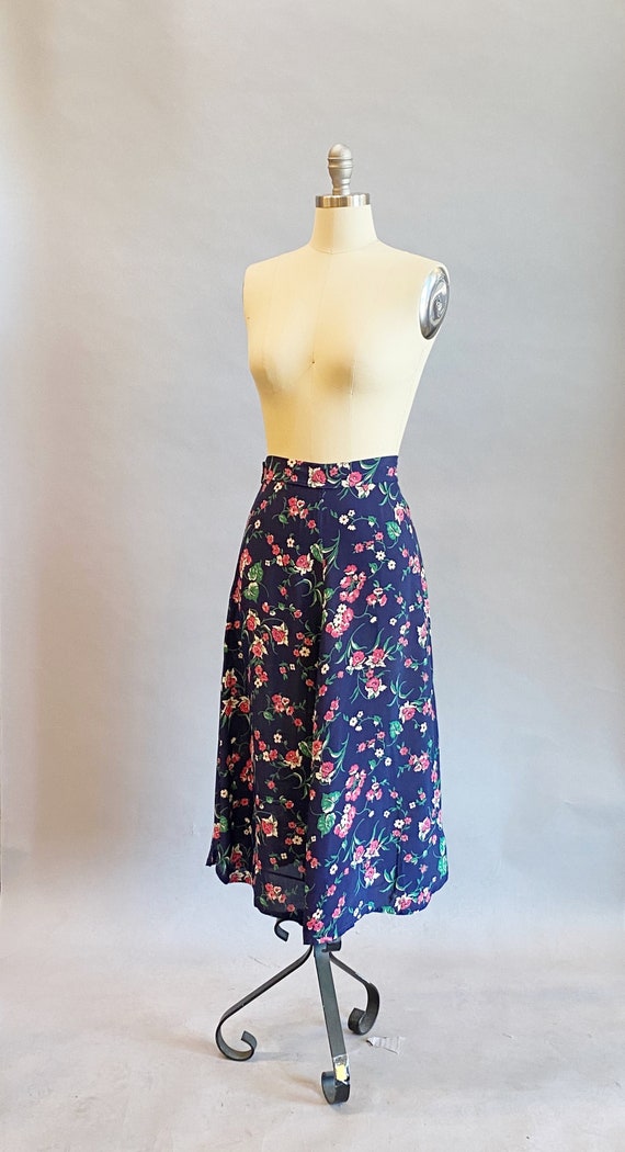 1940's Skirt / 1940s Cold Rayon / 1940s Floral Sk… - image 4