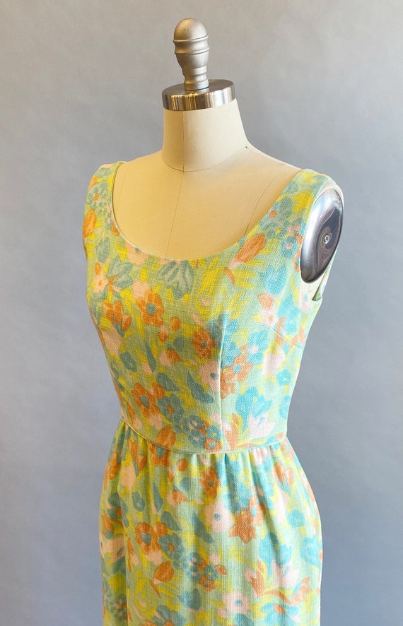 1960s Floral Maxi Dress / 60s Sun Dress / 1960s S… - image 5