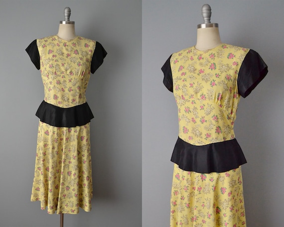 50% OFF SALE: 1940s Dress / Vintage 40s Day Dress