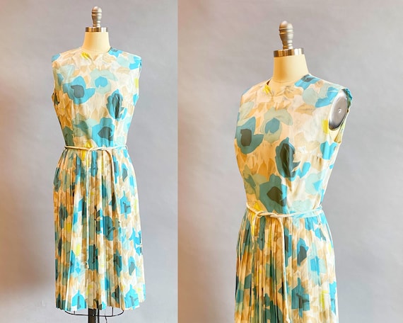 1960's Rose Print Dress / 1960's Stacy Ames Dress… - image 1