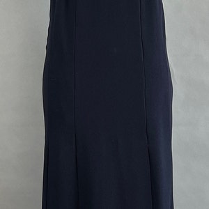 1960s Column Dress / Nina Ricci Navy Blue Silk Crepe Dress with Rhinestone Buckele / Size Small image 9