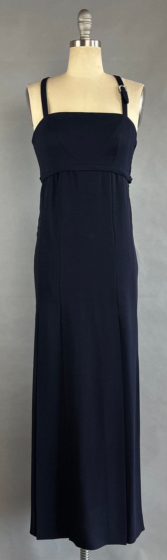 1960s Column Dress / Nina Ricci Navy Blue Silk Cr… - image 9