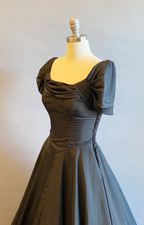 1940s Fred Perlberg Dress / 1940s Black Party Dre… - image 7