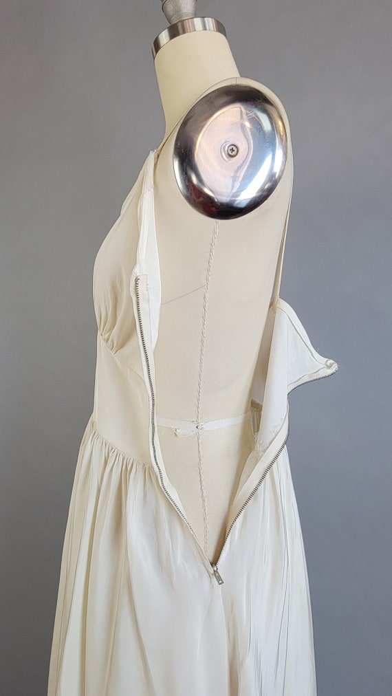 1930s White Gown/ 1930s Off-White Silk Taffeta Ev… - image 3