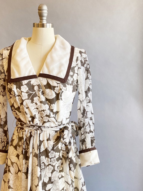 1970s Floral Wrap Dress / S. Eisenberg Dress / Fl… - image 3