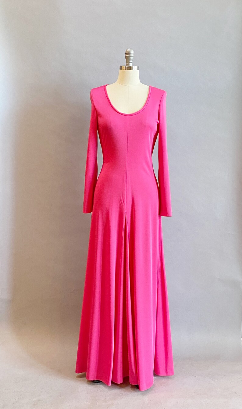 Lilli Diamond Dress / 1970s Maxi Dress / 1970s Hostess Gown / Size Large image 2