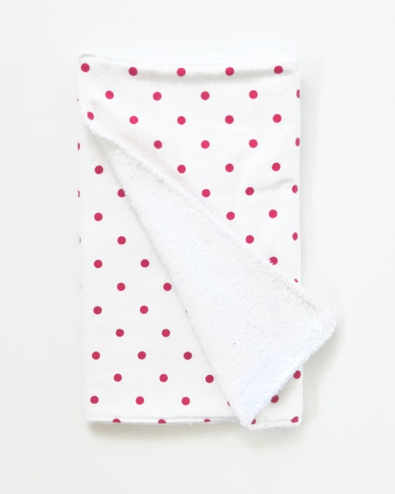 Items similar to Dark Pink Polka Dot Burp Cloth / Baby Girl Burp Cloth