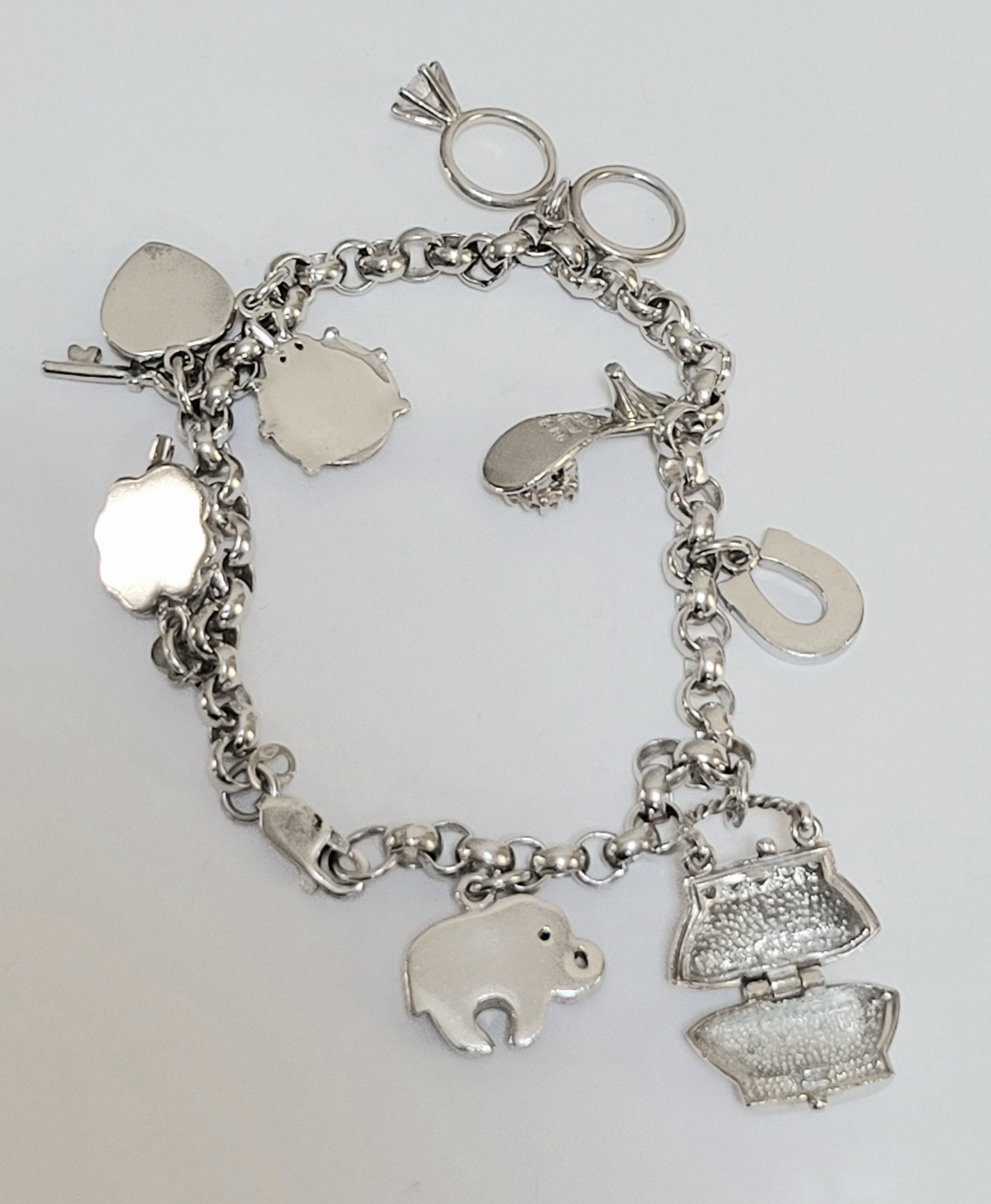 QVC Sterling 925 Charm Bracelet Diamonique 8 Perfect Etsy