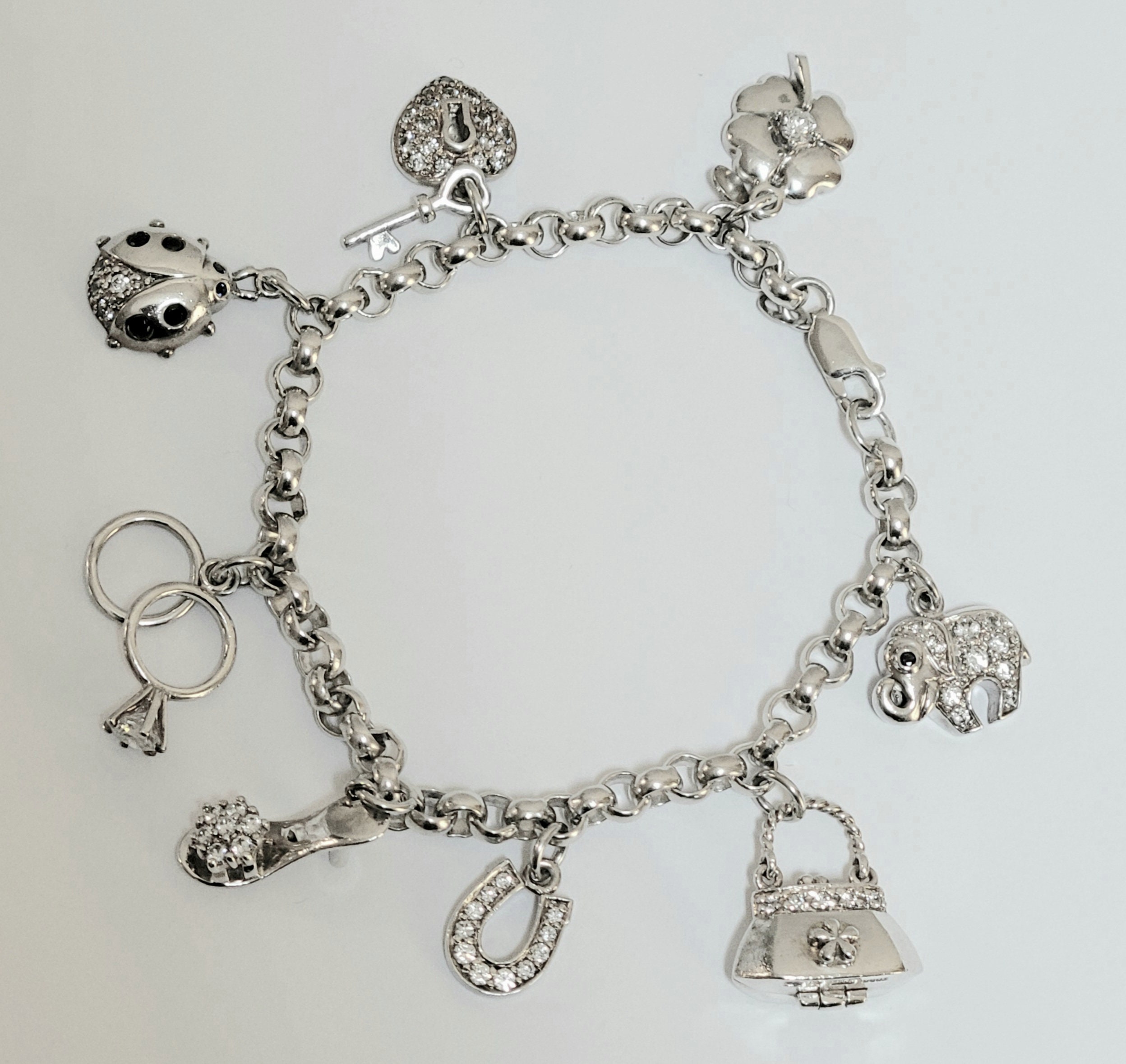 QVC Sterling 925 Charm Bracelet Diamonique 8 Perfect Etsy