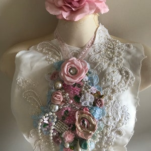 Vintage Blume mit Perlen verziert viktorianischen Stil einzigartiger Kettenanhänger