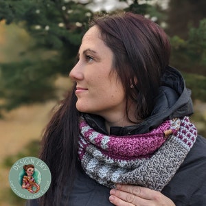 CROCHET PATTERN_Infinity scarf The Interlace_unisex_5 sizes image 1