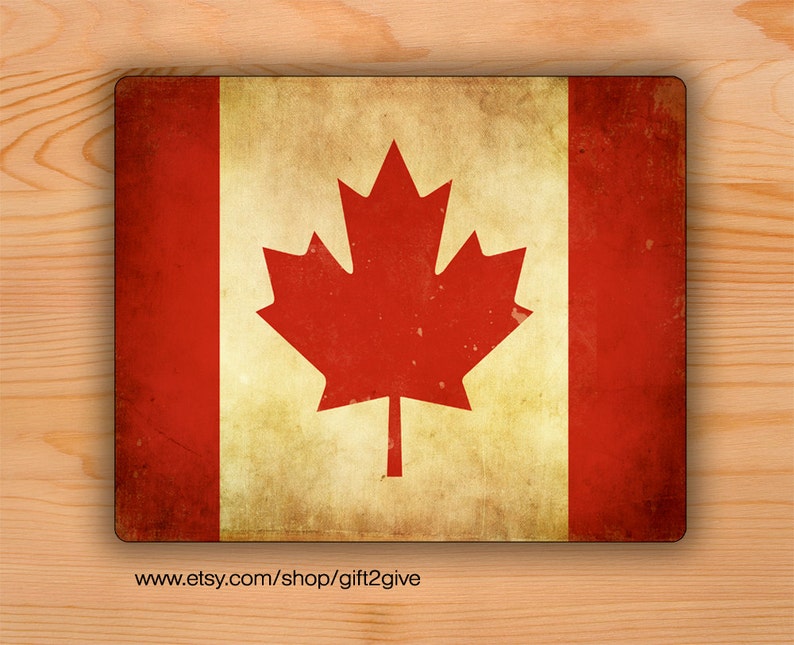 Mouse Pad Canadian Flag Grunge Mousepad Etsy