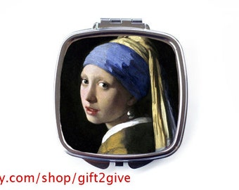 Compact Mirror Girl with a Pearl Earring