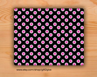 Mouse pad Black White Pink Polka Dots Mousepad Mouse Mat