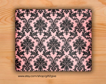 Mousepad Faded Pink & Black Damask | Mouse pad | Mouse Mat