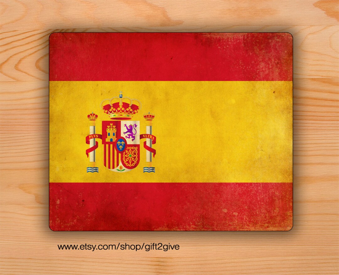Mouse Pad Spanish Flag Grunge Mousepad Etsy