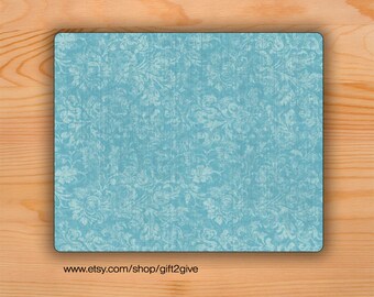 Mousepad Faded Turquoise Flower Pattern | Mouse pad | Mouse Mat