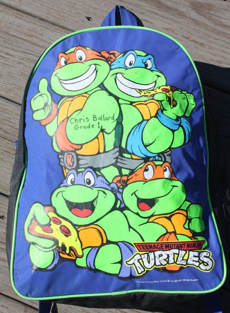 Vintage 1991 Mirage Teenage Mutant Ninja Turtles Backpack.