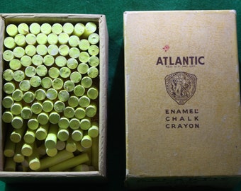 VIntage Box of Binney & Smith co. Gold Metal Products Atlantic Enamel Chalk Crayon No 308 New York New York