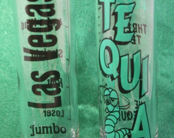 Vintage Las Vegas souvenir Jumbo shots glasses   - Breweriana