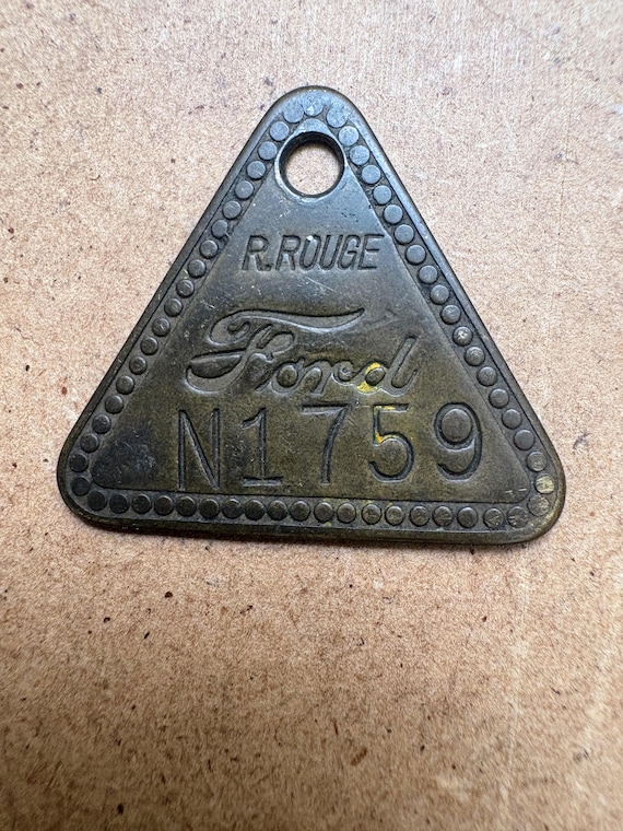 Vintage Ford Motor Company R. Rouge Brass Tool Tag N1759 - Etsy