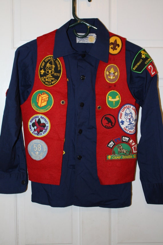 Vintage Boy Scout Shirt with Brag Vest and  Patche