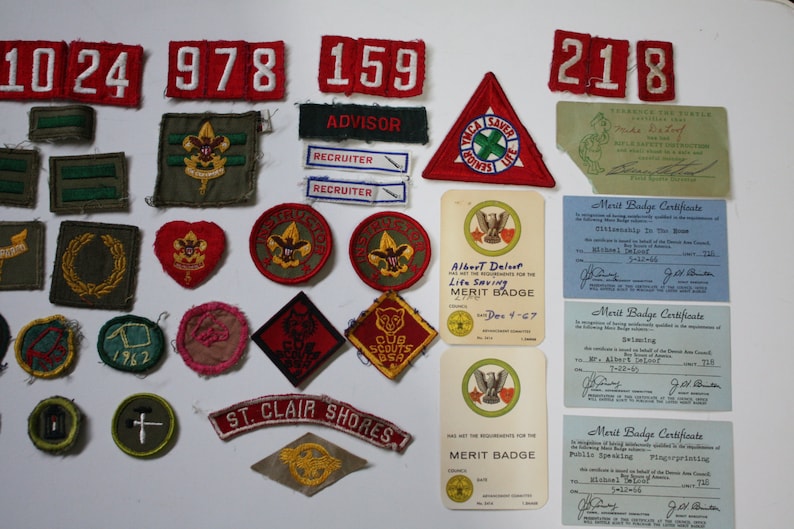 Vintage Rare 1960's Boy Scout Merit Badge Certificate and Etsy