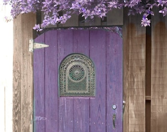 Purple Savannah- Door Photography, Old Door Print, Rustic Purple Door Photo, Modern Farmhouse Cottage Door Art, Savannah Door Photography