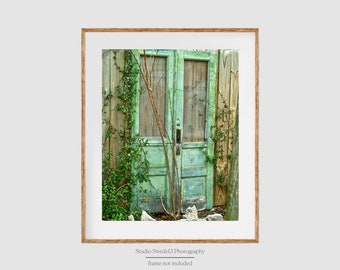 Green Cottage Doors- Door Photography, Door Art Print, Door Artwork, Green Door Print, Green Door Art, St Augustine Print, St Augustine Art