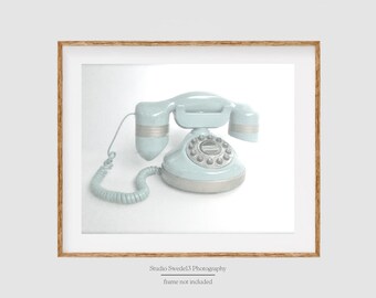 Call Me- Old Phone Photo, Retro Girls Room Art, Cottage Chic Art, Aqua Vintage Telephone Art, Blue Office Nostalgic Wall Decor, Office Art