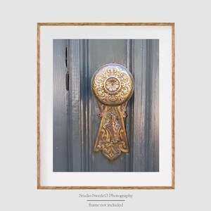 Golden Knocker- Door Print, Door Photography, Rustic Door Art, Old Door Knob, Farmhouse Door Art, Architecture Detail, Gold Industrial Print