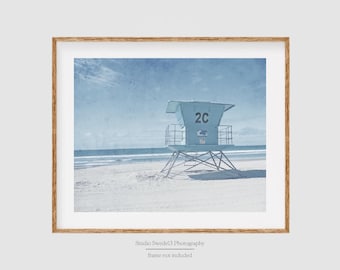 Tower Two- Lifeguard Tower, California Beach Photo, Lifeguard Stand, Landscape Coastal Ocean Art, Cali Summer Vacation Print, Coronado Beach