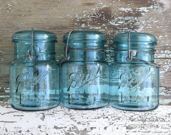 Blue Jars- Farmhouse Blue Mason Jar Art, Country Kitchen or Bath Art, Fixer Upper Farmhouse Rustic Decor, Blue Bottle Art, Blue Jar Print