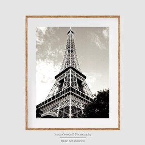 Eiffel Majesty- Black and White Paris Photography, Black and White Eiffel Tower Print, Europe Travel, Paris Landscape, Architectural Photo