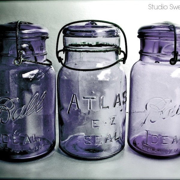 Purple Mason Jars Etsy