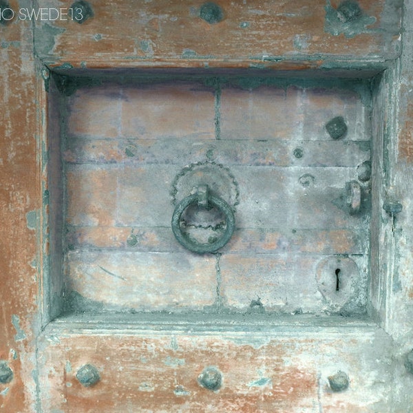 Aged Relic- Blue Door Art, Old Door Print, Abstract Door Photo, Rustic Aqua Farmhouse Art, Primitive Door, Weathered Peeling Paint Art Print