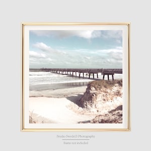 The Pier- Beach Coastal Landscape, Ocean Art Print, Beach Pier, Florida Seascape, Ocean Photography, Beach Nature Print, Tropical Art Print