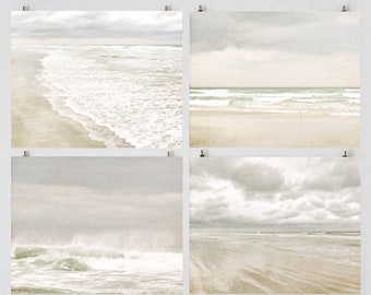 Ocean Tides Gallery- Coastal Beach Ocean Photo Set, Florida Beach Ocean Photos Set of 4, Seascape Nature Print, Florida Beach Wall Art