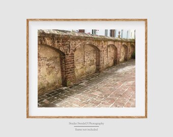 Brick Wall- Charleston Print, Charleston Wall Art, Charleston Landscape, Garden Art, Travel Art, French Quarter Architecture