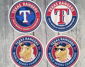 Texas Baseball 2023 World Series Champs 3" Die Cut Matte Vinyl Sticker, Captain Sticker, Rangers Sticker, Baseball Sticker, World Series