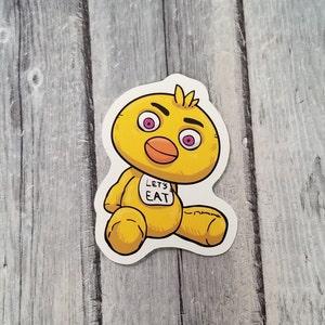 Five Nights at Freddy's Freddy Foxy Chica Bonnie Plushie Vinyl Stickers, 2.75 Die Cut, Laptop Sticker, Notebook Sticker, FNAF, Party Favor image 5