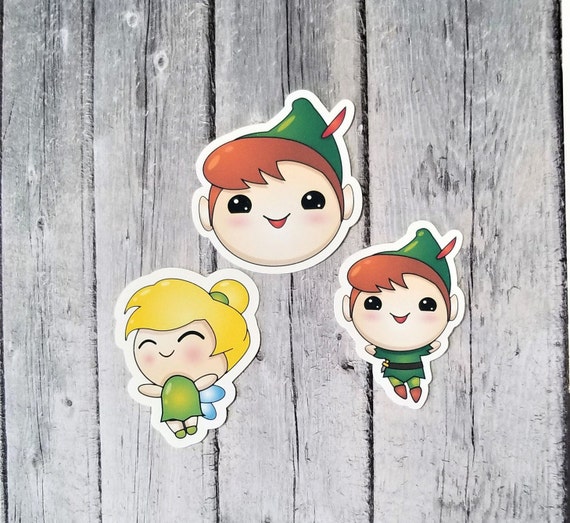 Peter Pan and Tinker Bell Die Cut Matte Vinyl Stickers | 2.75" Cute Peter Pan Decal Sticker, Notebook Sticker, Laptop sticker, gift Il_570xn