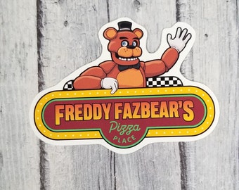 3" Freddy Fazbear's Pizza Place Movie Sign FNAf Die Cut Matte Vinyl Stickers, Laptop Decals, Notebook Sticker, Video Game, Party Favors