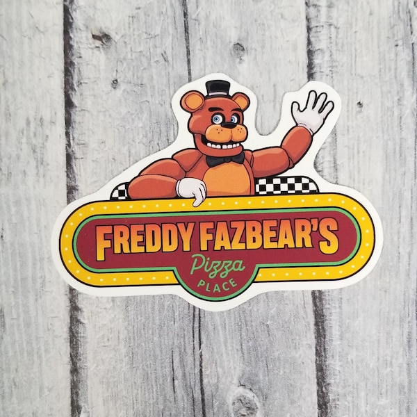 Freddy Fazbear's Pizza Place Movie Sign, FNAf Die Cut Matte Vinyl Stickers, Laptop Decals, Notebook Sticker, Video Game, Party Favor
