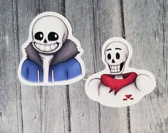 Undertale Sans Papyrus Bust Stickers, 2.75" Die Cut Matte Vinyl Stickers, Undertale Sticker, Notebook sticker, laptop sticker, gift